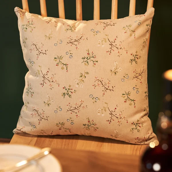 Housse de Coussin “Fleurs Sauvages” – Lin & Coton Naturel – Image 3