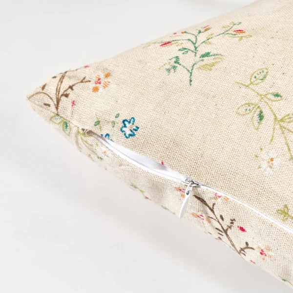 Housse de Coussin “Fleurs Sauvages” – Lin & Coton Naturel – Image 6